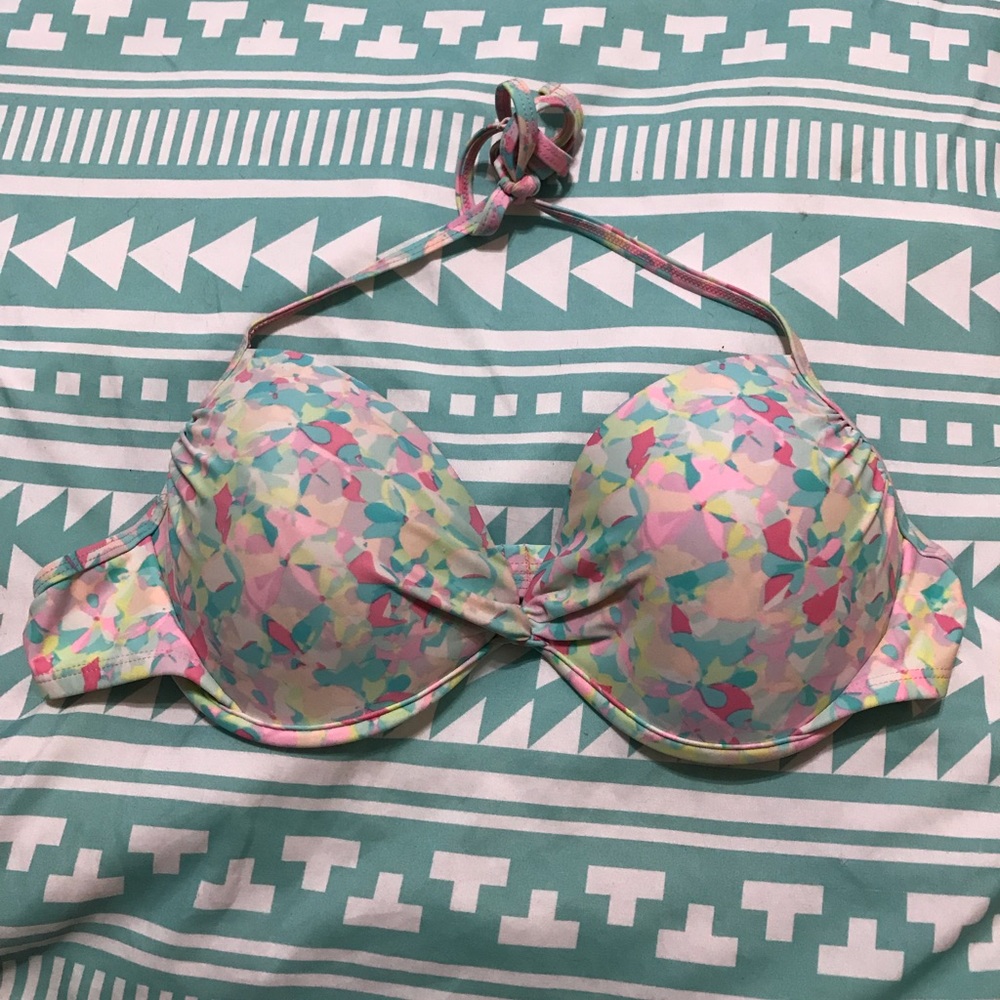 Multicolor pastel bikini top